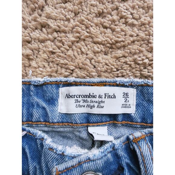 Abercrombie & Fitch Curve Love Ultra High Rise 90s Straight Jeans 2R 30" Classic - Picture 9 of 9